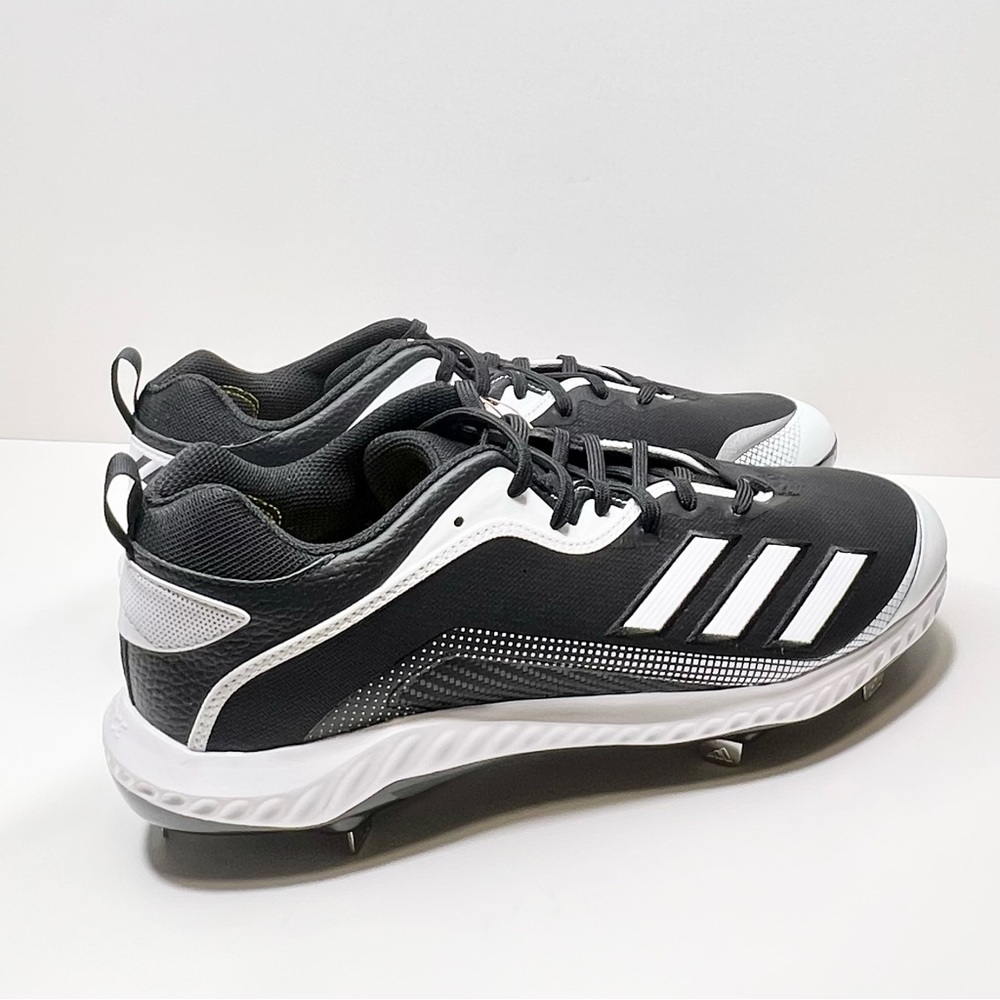 Adidas Men’s Icon 6 Bounce Metal Cleats Black/White Size 13.5 - Picture 4 of 9